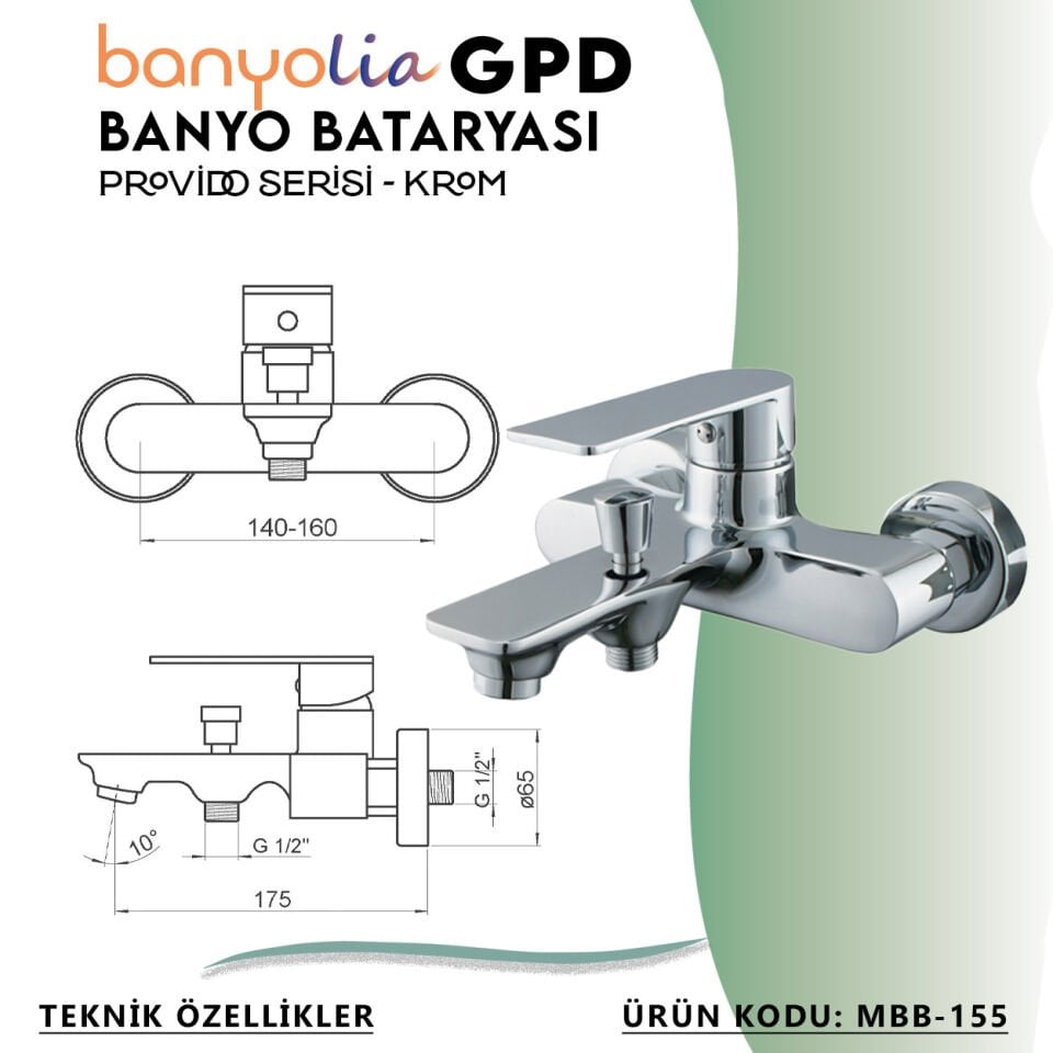 BANYOLİA - GPD Provido Banyo Bataryası  (MBB155)