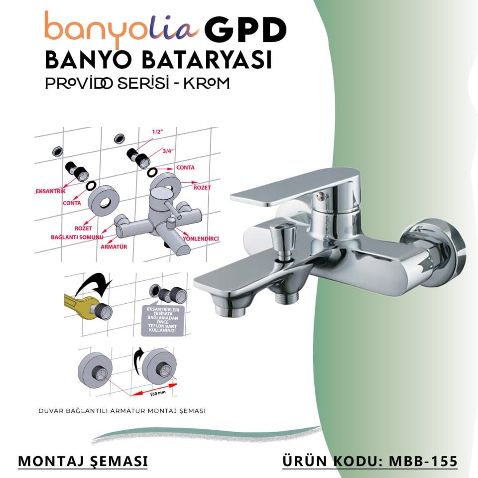 BANYOLİA - GPD Provido Banyo Bataryası  (MBB155)