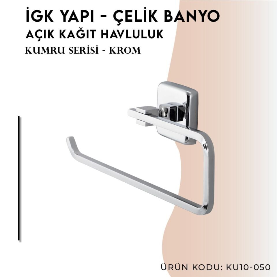 İGK YAPI - Çelik Banyo Kumru Açık Kâğıt Havluluk (KU10-050)