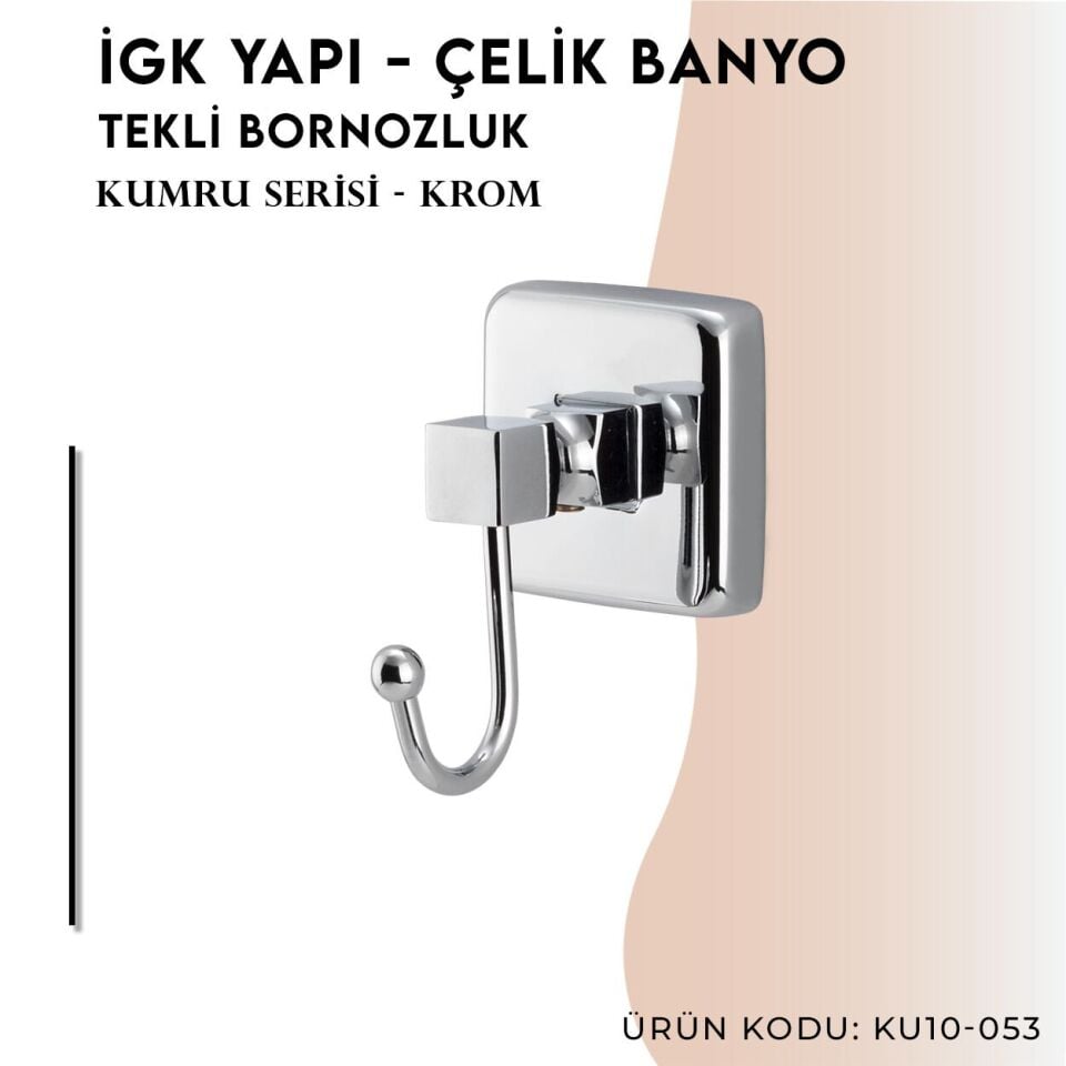 İGK YAPI - Çelik Banyo Kumru Tekli Bornozluk (KU10-053)