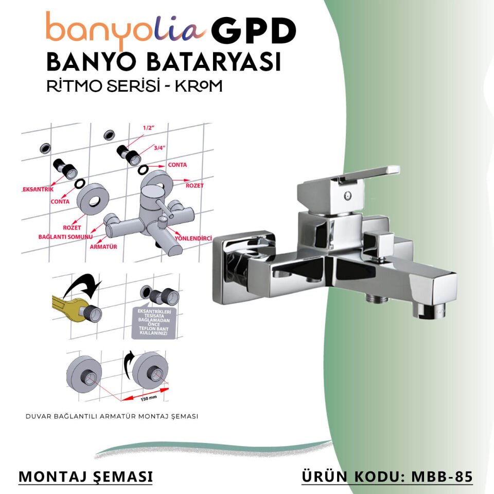 BANYOLİA - GPD Ritmo Banyo Bataryası  (MBB85)