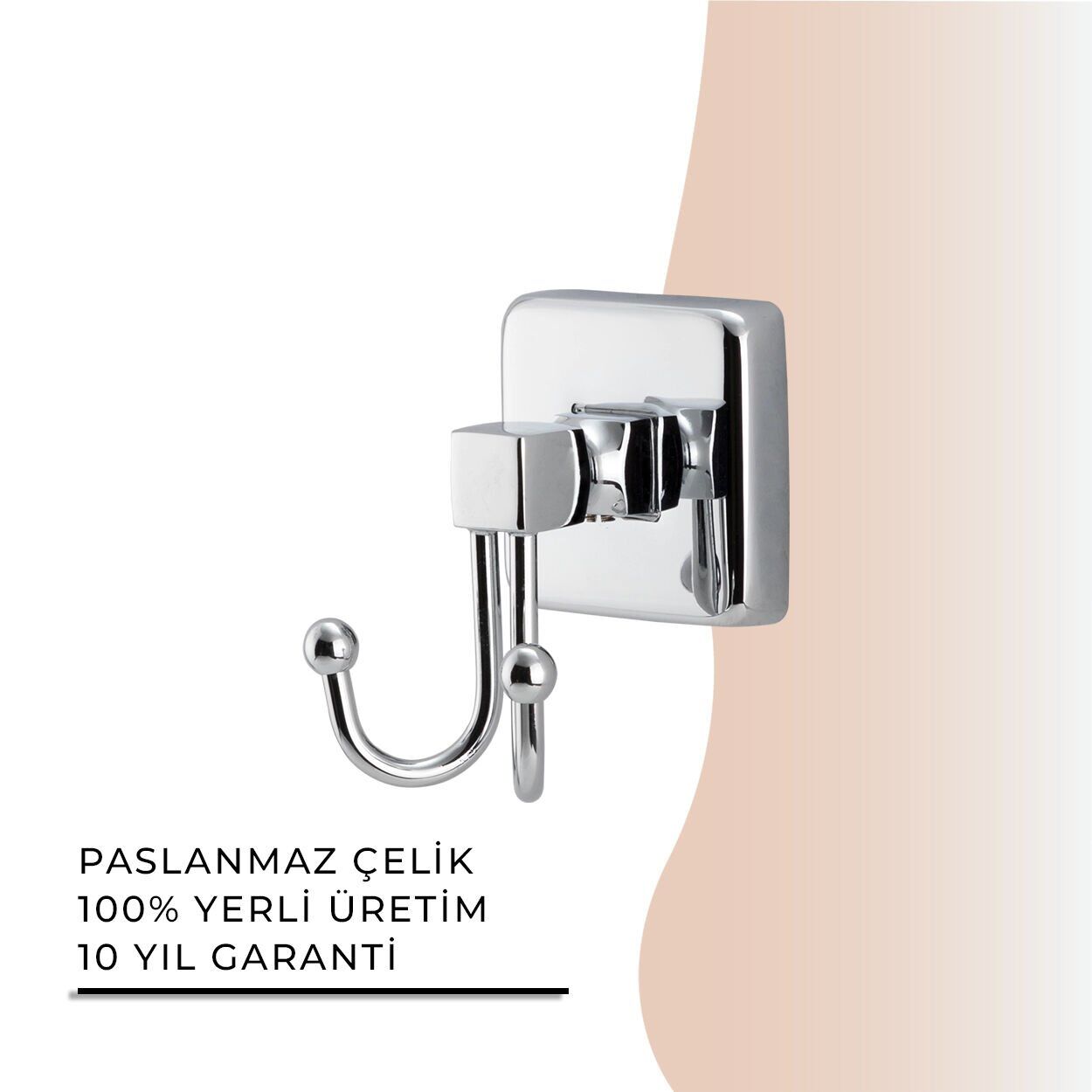 İGK YAPI - Çelik Banyo Kumru İkili Bornozluk (KU10-054)