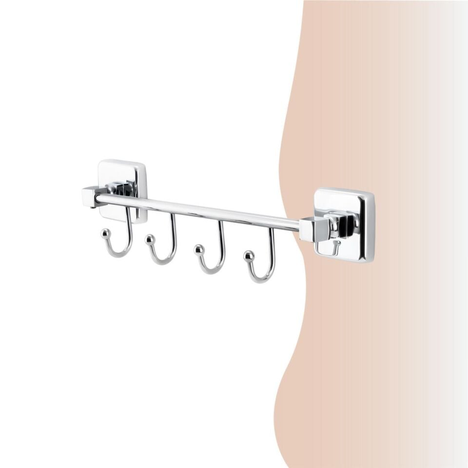 İGK YAPI - Çelik Banyo Kumru Kancalı Dörtlü Askılık (KU10-057)