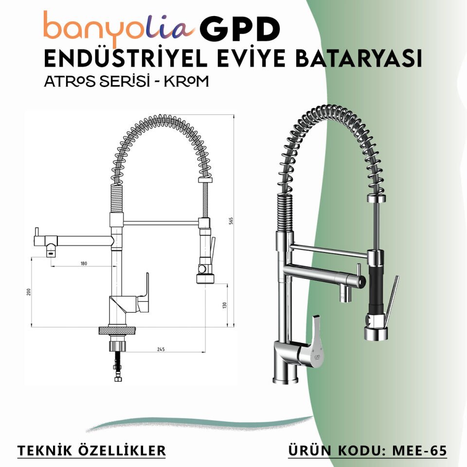 BANYOLİA - GPD Atros Endüstriyel Eviye Bataryası  (MEE65)