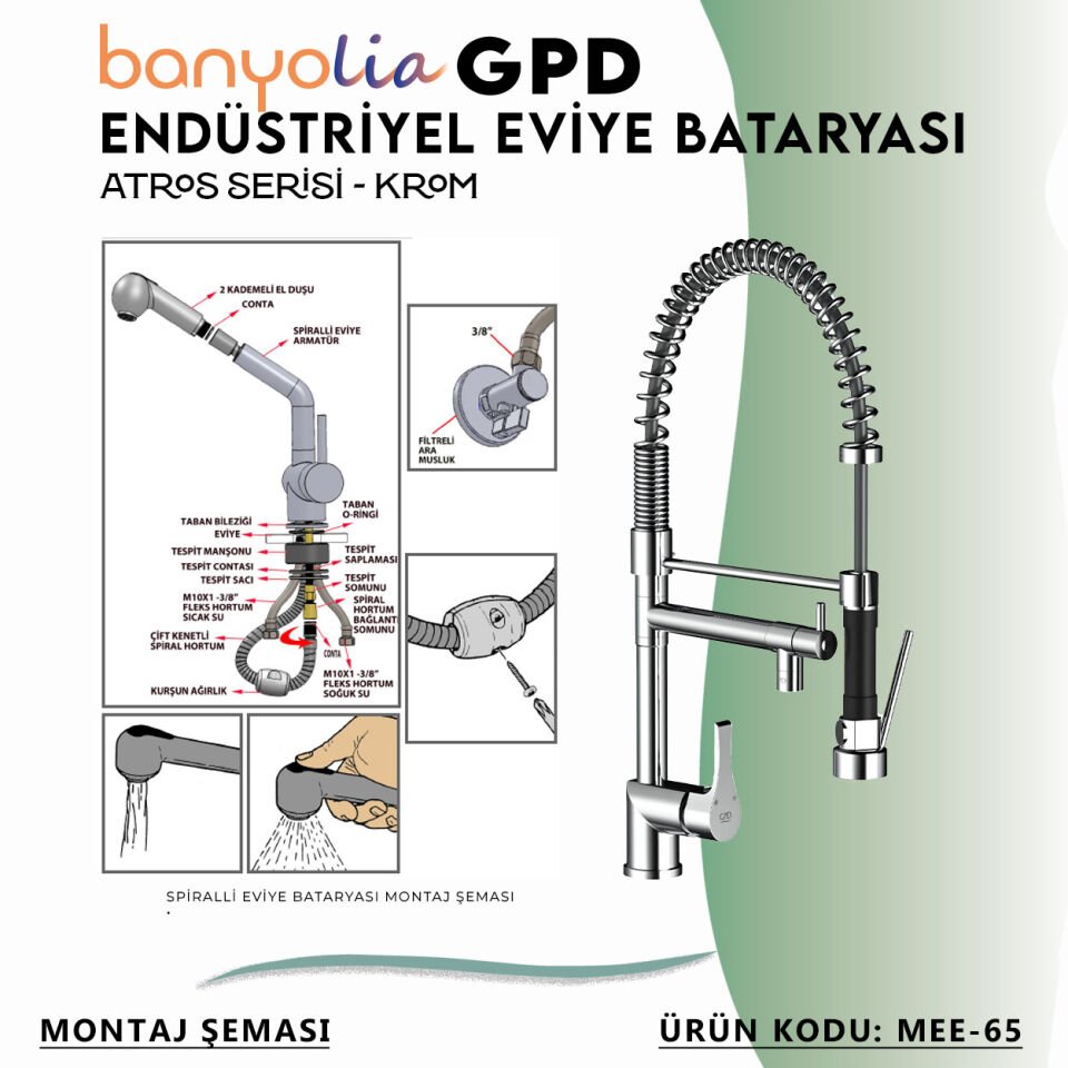 BANYOLİA - GPD Atros Endüstriyel Eviye Bataryası  (MEE65)