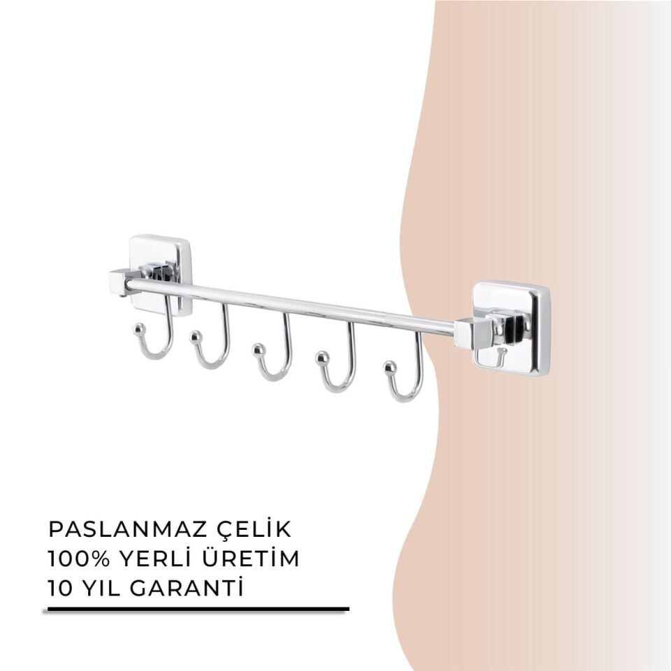 İGK YAPI - Çelik Banyo Kumru Beşli Askılık (KU10-058)