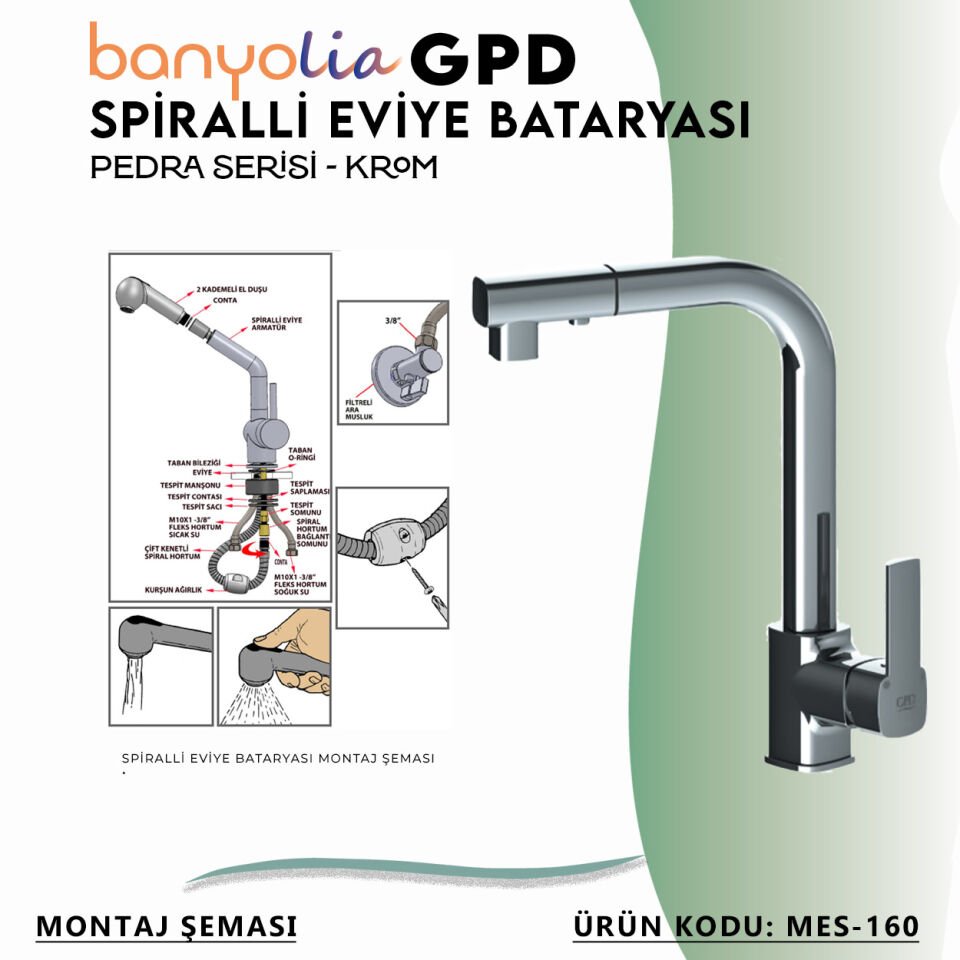 BANYOLİA - GPD Pedra Spiralli Eviye Bataryası  (MES160)