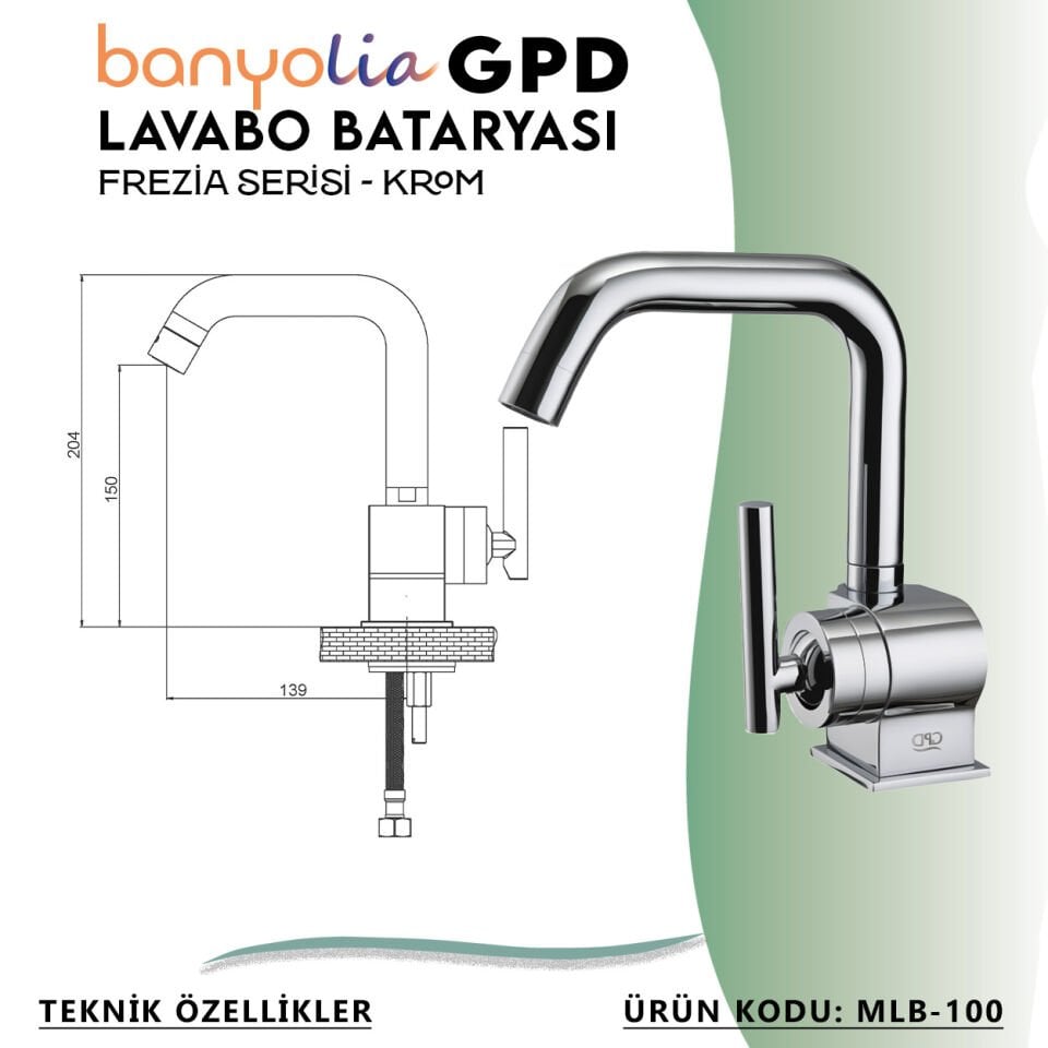 BANYOLİA - GPD Frezia Lavabo Bataryası  (MLB100)