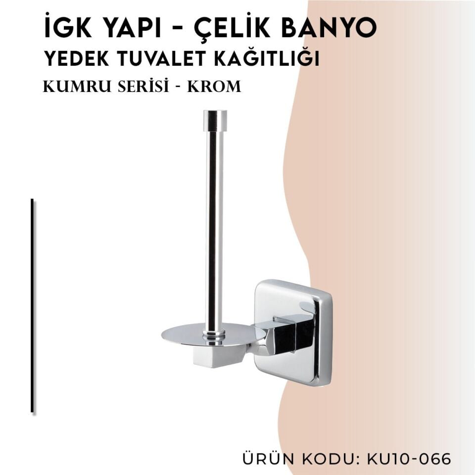 İGK YAPI - Çelik Banyo Kumru Yedek Tuvalet Kâğıtlığı (KU10-066)