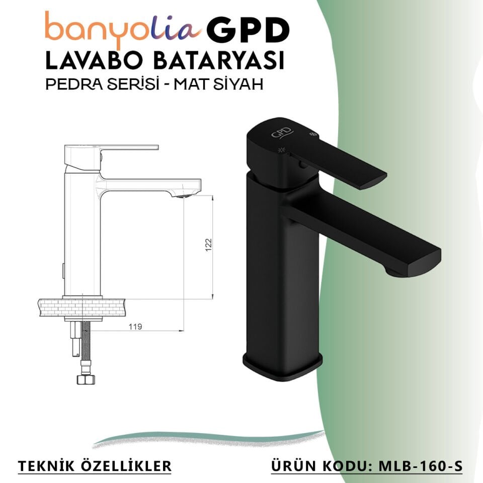 BANYOLİA - GPD S Pedra Lavabo Bataryası  (MLB160-S)