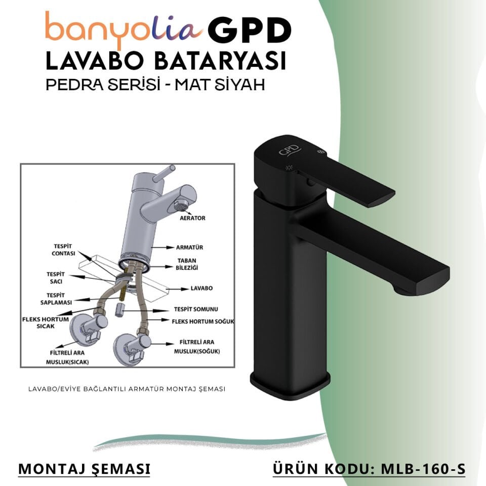 BANYOLİA - GPD S Pedra Lavabo Bataryası  (MLB160-S)