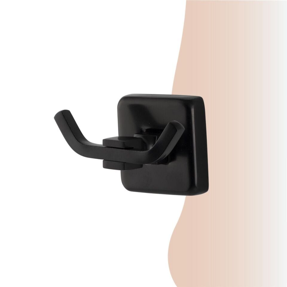 İGK YAPI - Çelik Banyo Kumru Mat Siyah Bornozluk Çiftli (KU10-002.4)