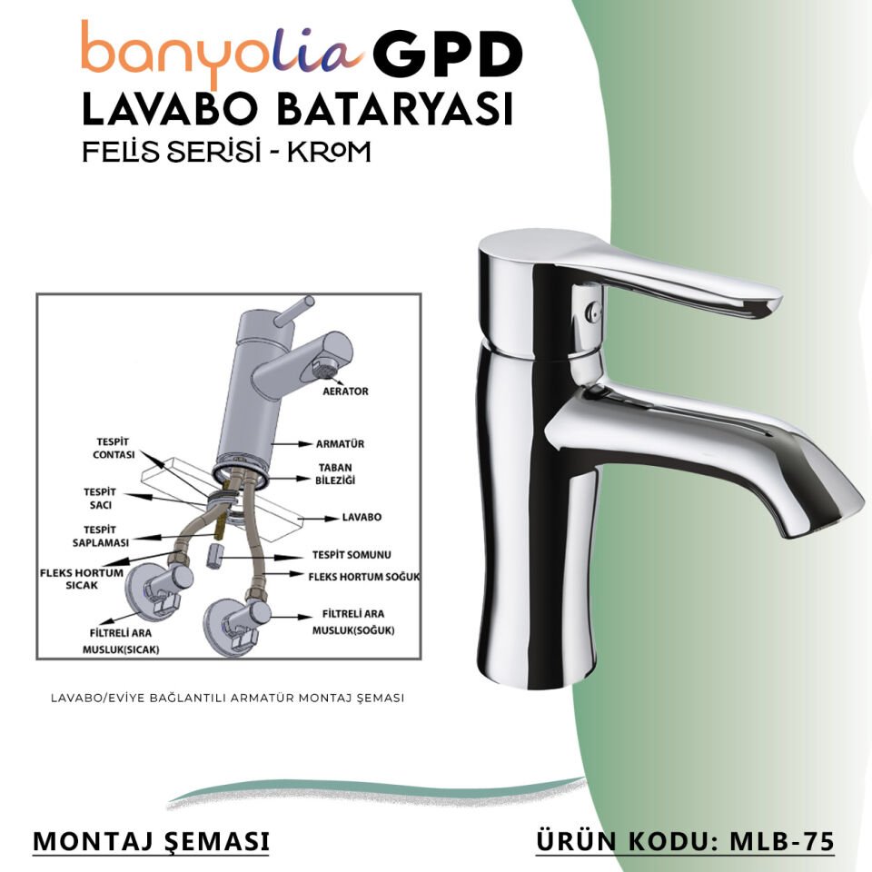 BANYOLİA - GPD Felis Lavabo Bataryası  (MLB75)