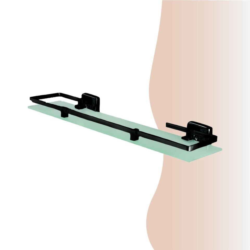 İGK YAPI - Çelik Banyo Kumru Mat Siyah Ayna Etajeri (KU10-005.4)