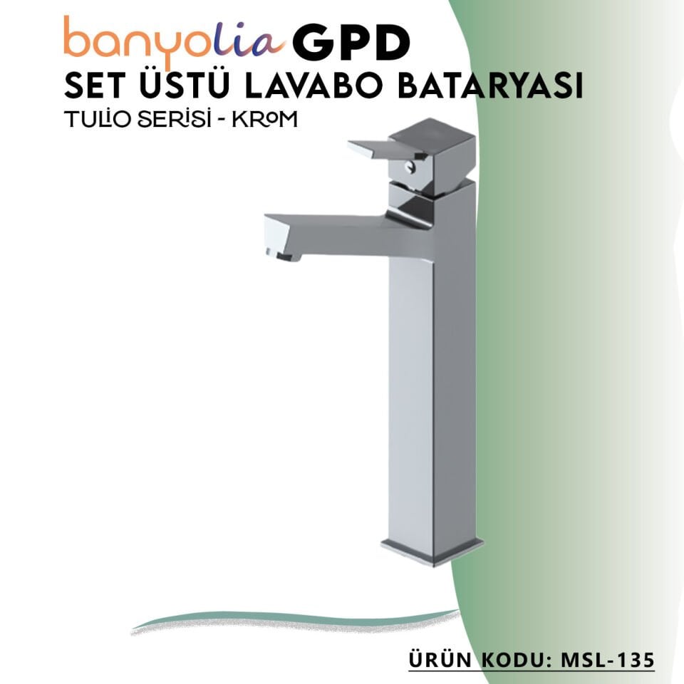 BANYOLİA - GPD Tulio Set Üstü Lavabo Bataryası  (MSL135)