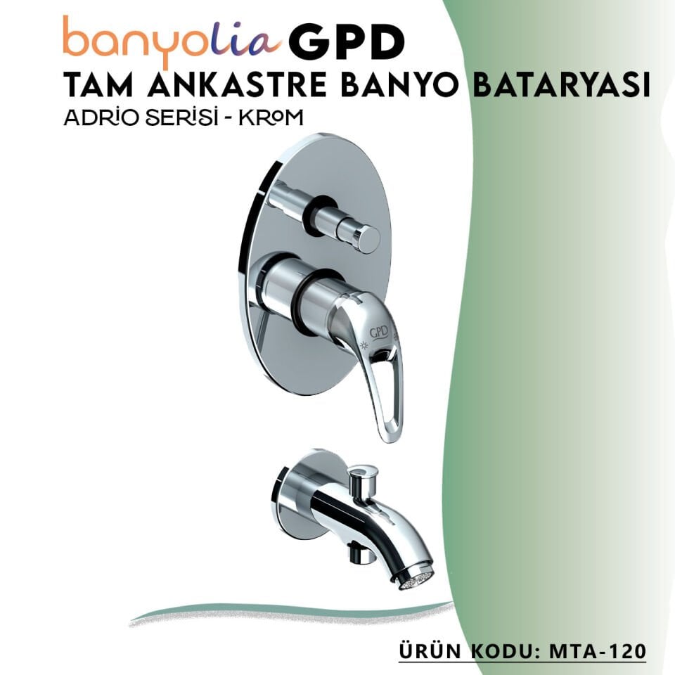 BANYOLİA - GPD Adrio Tam Ankastre Banyo Bataryası  (MTA120)