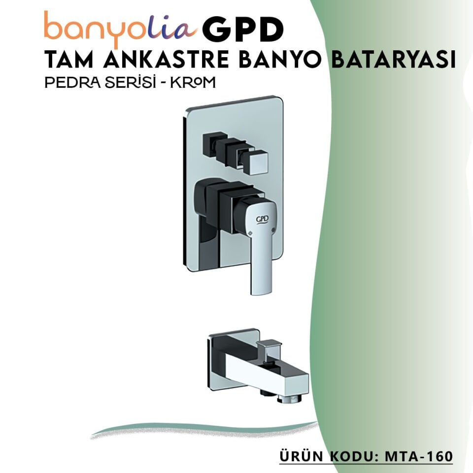 BANYOLİA - GPD Pedra Tam Ankastre Banyo Bataryası  (MTA160)
