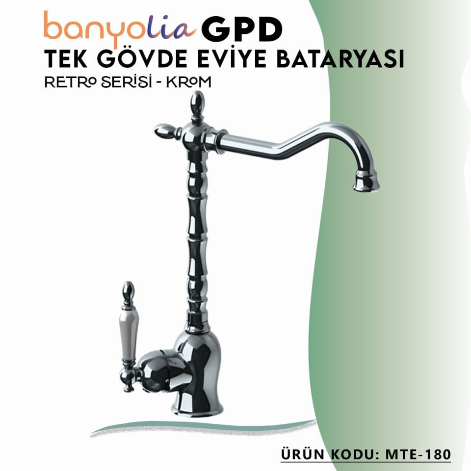 BANYOLİA - GPD GPD Retro Tek Gövde Eviye Bataryası  (MTE180)