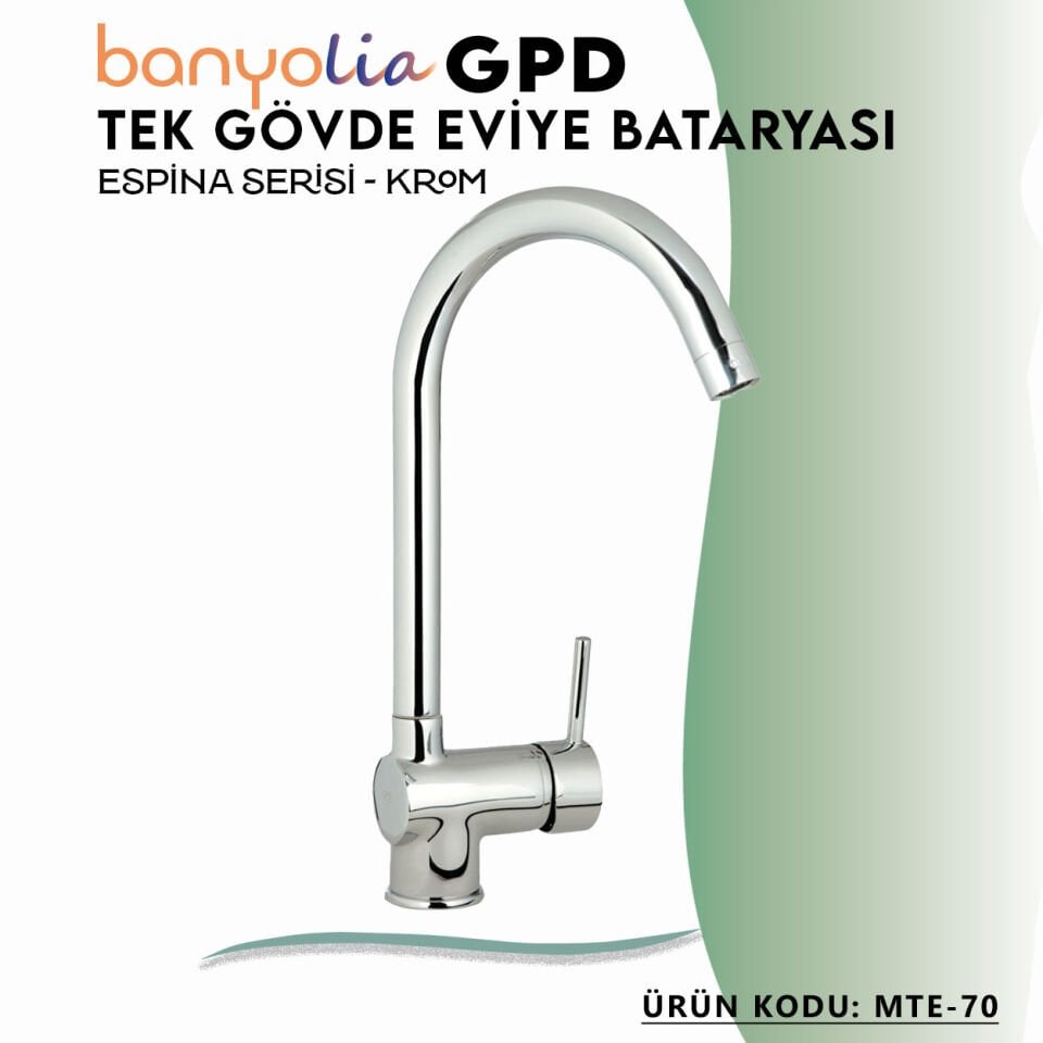 BANYOLİA - GPD Espina Tek Gövde Eviye Bataryası  (MTE70)