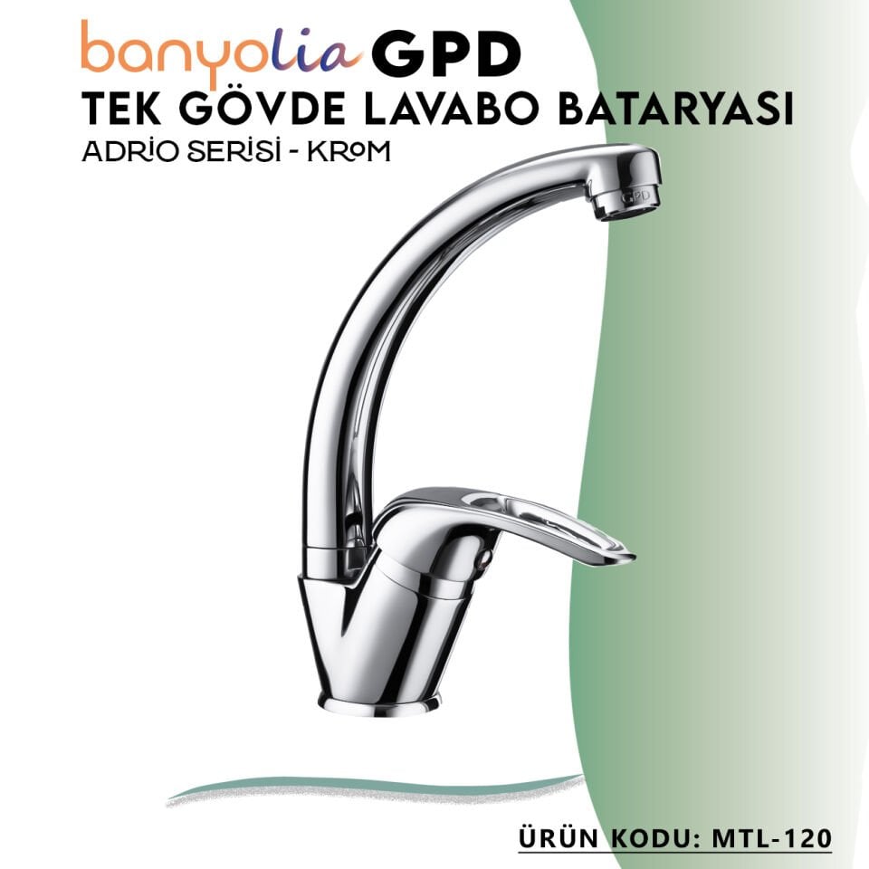 BANYOLİA - GPD Adrio Tek Gövde Lavabo Bataryası  (MTL120)
