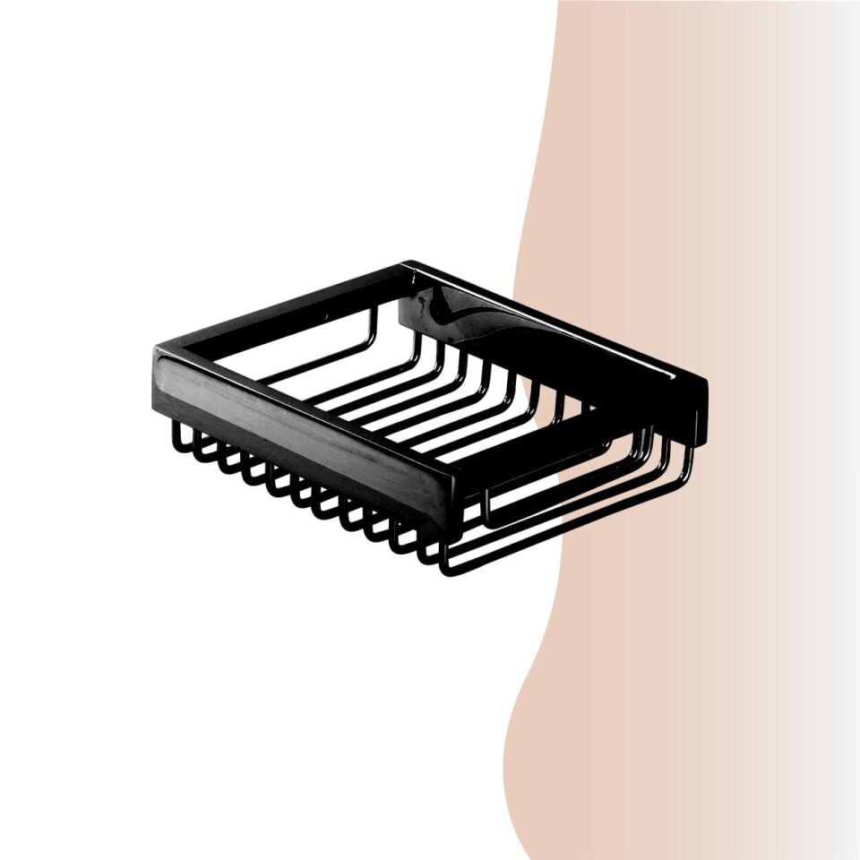 İGK YAPI - Çelik Banyo Kumru Mat Siyah Lama Sabunluk 10x12 (KU10-032.4)