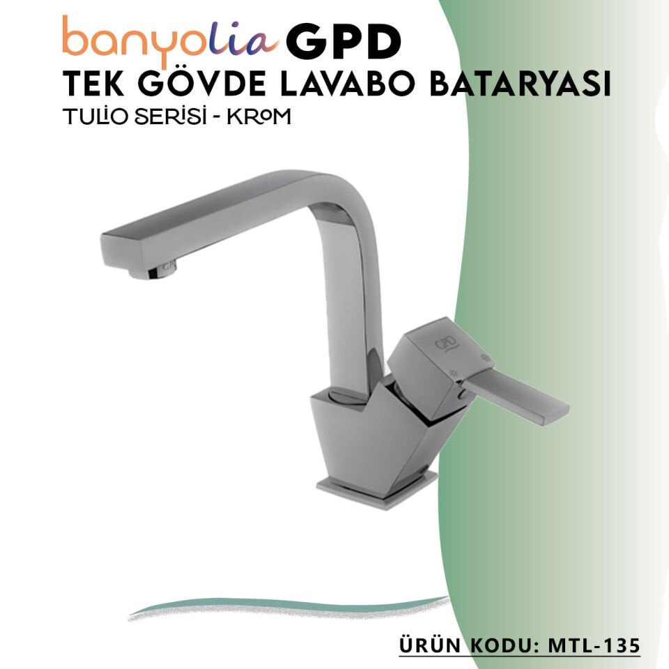 BANYOLİA - GPD Tulio Tek Gövde Lavabo Bataryası  (MTL135)