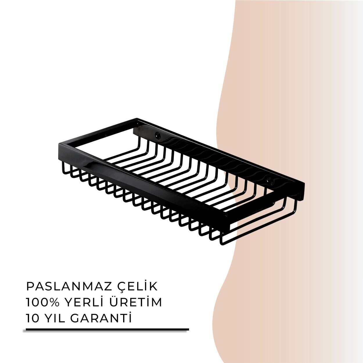 İGK YAPI - Çelik Banyo Kumru Mat Siyah Lama Şampuanlık Tekli 15x25 (KU10-033.4)