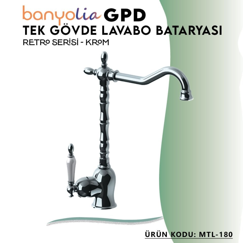 BANYOLİA - GPD GPD Retro Tek Gövde Lavabo Bataryası  (MTL180)
