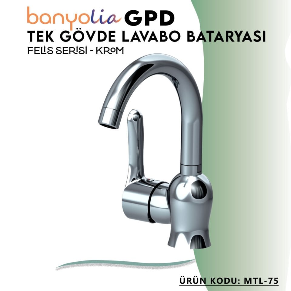 BANYOLİA - GPD Felis Tek Gövde Lavabo Bataryası  (MTL75)