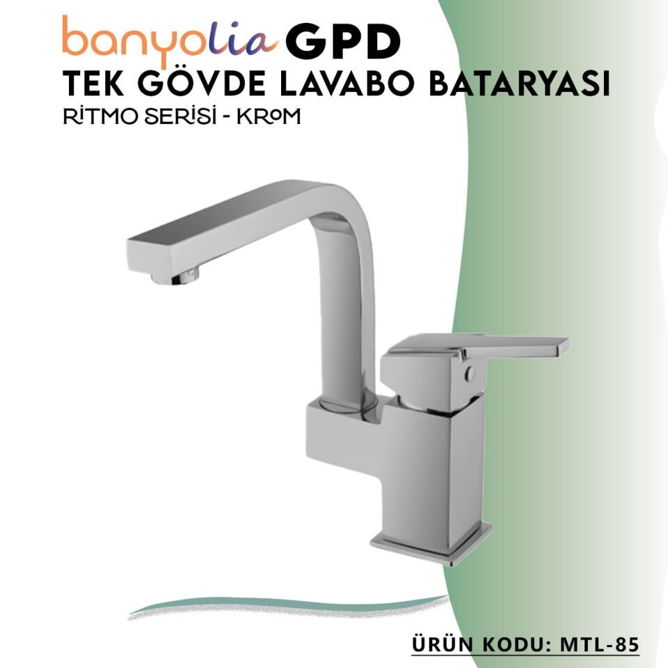 BANYOLİA - GPD Ritmo Tek Gövde Lavabo Bataryası  (MTL85)