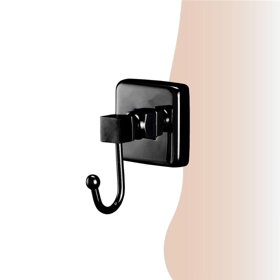 İGK YAPI - Çelik Banyo Kumru Mat Siyah Tekli Bornozluk (KU10-053.4)