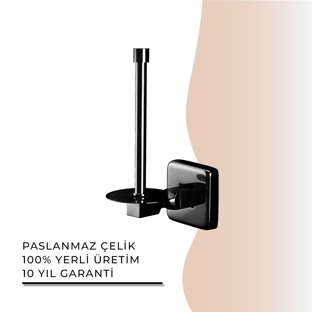 İGK YAPI - Çelik Banyo Kumru Mat Siyah Yedek Tuvalet Kâğıtlığı (KU10-066.4)