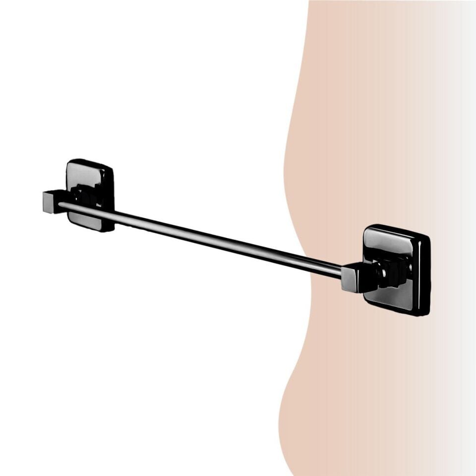 İGK YAPI - Çelik Banyo Kumru Mat Siyah Uzun Havluluk 60cm (KU10-067.4)