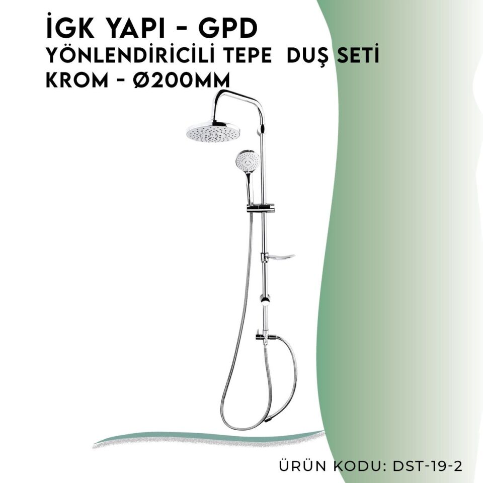 İGK YAPI - GPD Yönlendiricili Duş Seti (3 Fonksiyonlu El Duşu + Ø200)  (DST192)