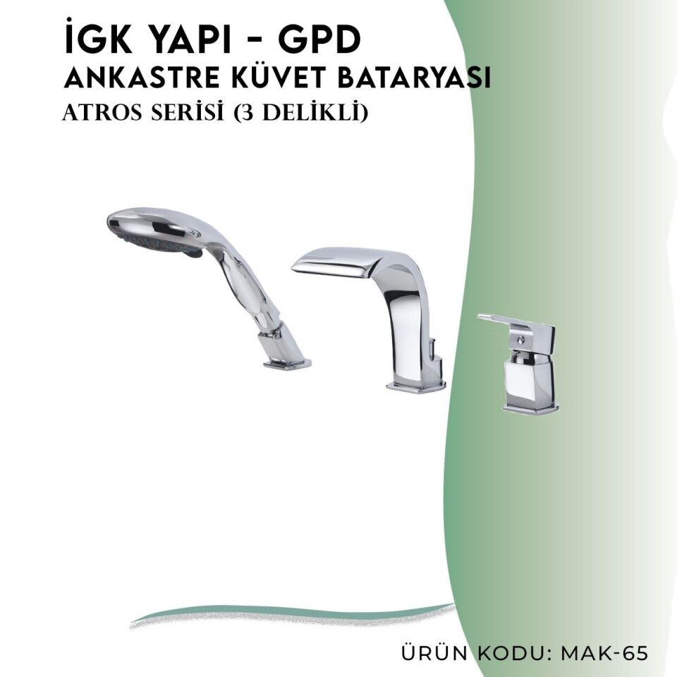 İGK YAPI - GPD Atros Ankastre Küvet Bataryası (3 Delikli)  (MAK65)