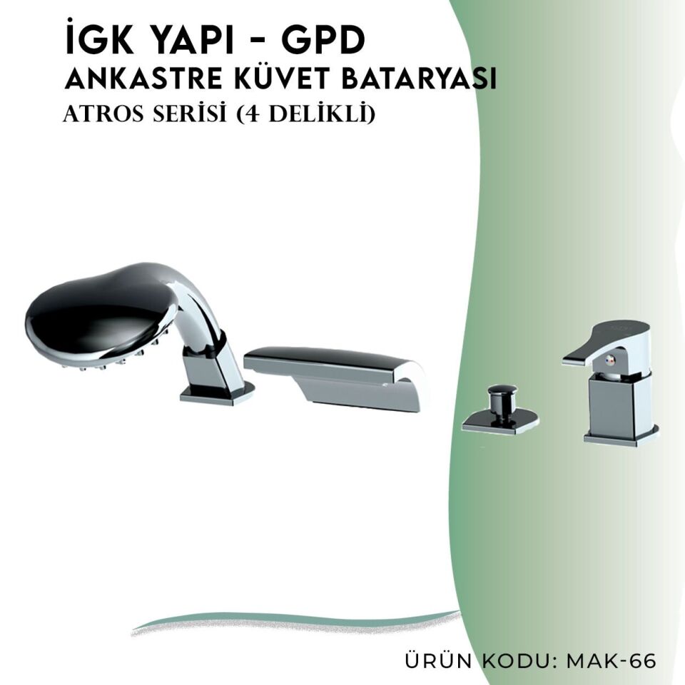 İGK YAPI - GPD Atros Ankastre Küvet Bataryası (4 Delikli)  (MAK66)