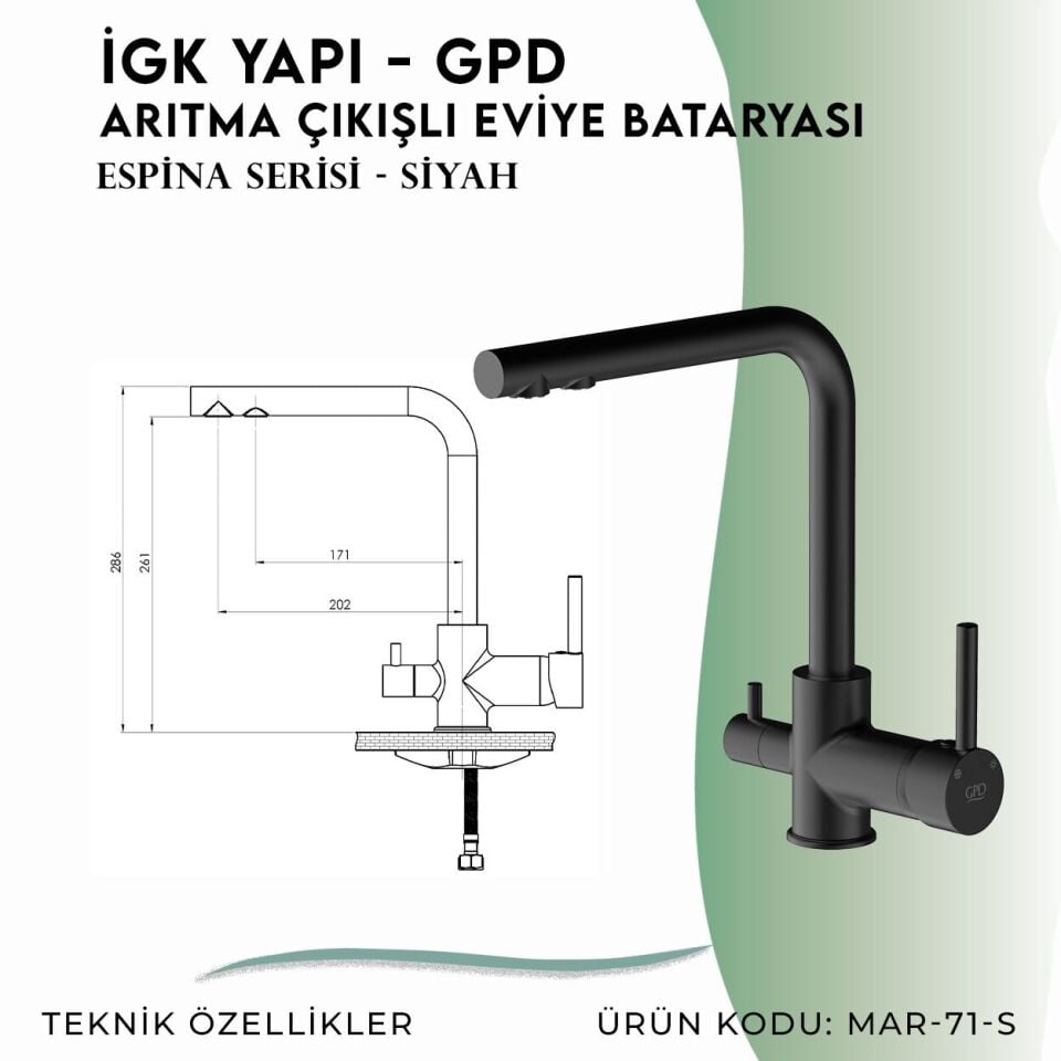 İGK YAPI - GPD S Espina Arıtma Çıkışlı Eviye Bataryası  ( MAR71-S)