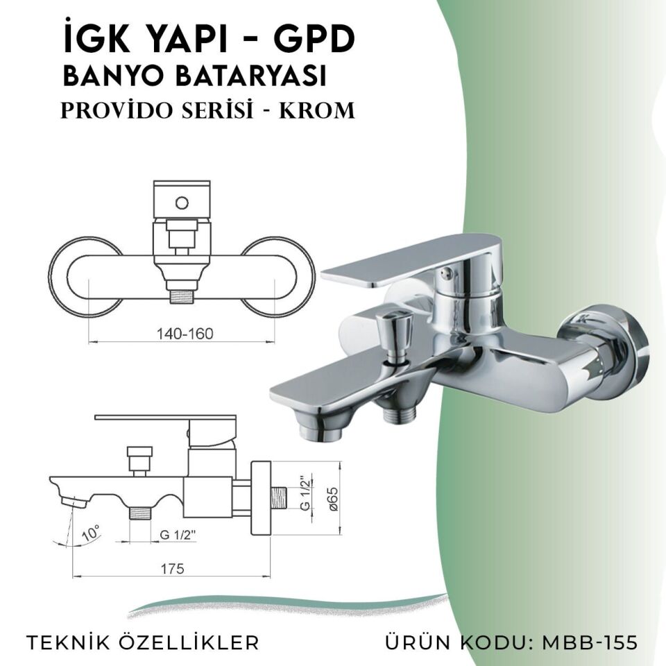 İGK YAPI - GPD Provido Banyo Bataryası  (MBB155)