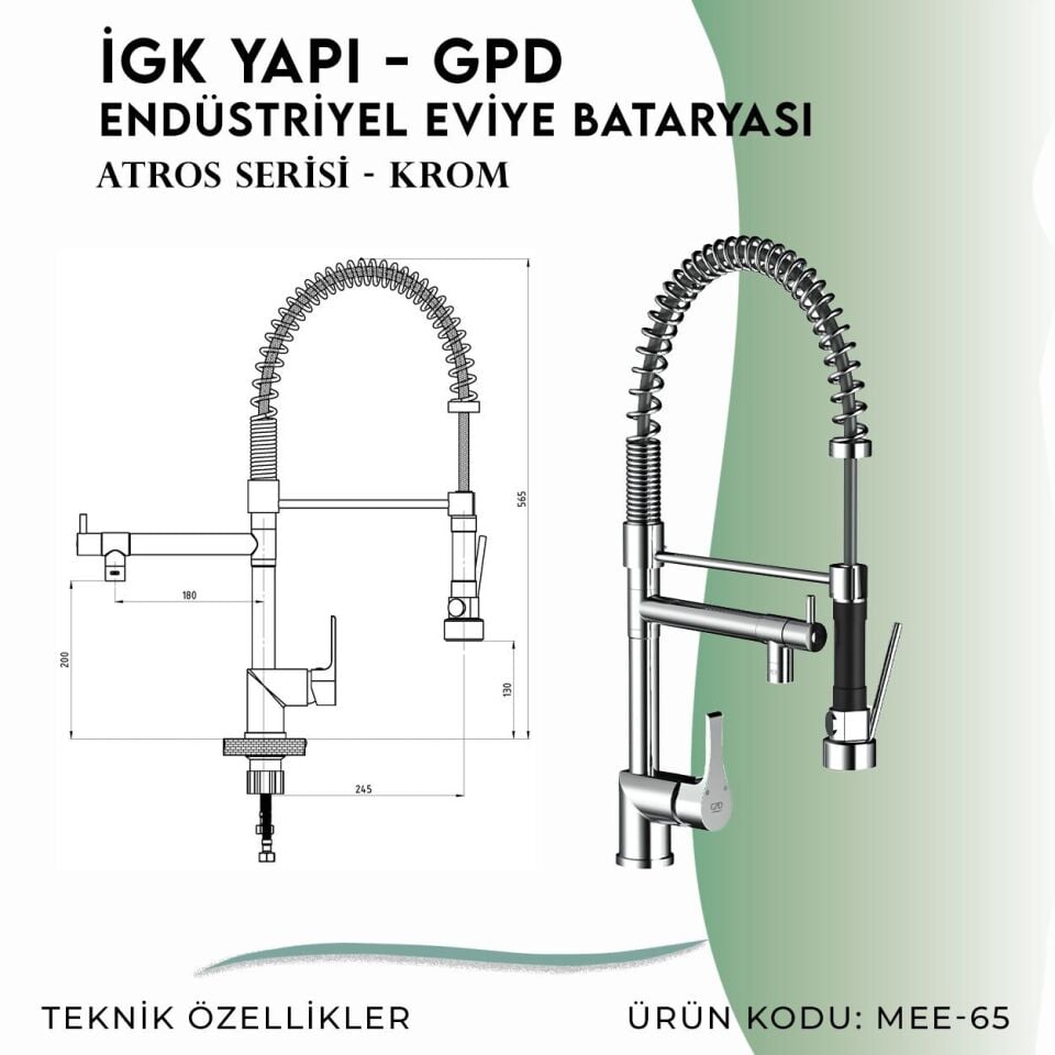 İGK YAPI - GPD Atros Endüstriyel Eviye Bataryası  (MEE65)