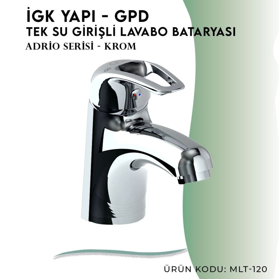 İGK YAPI - GPD Adrio Tek Su Girişli Lavabo Bataryası  (MLT120)
