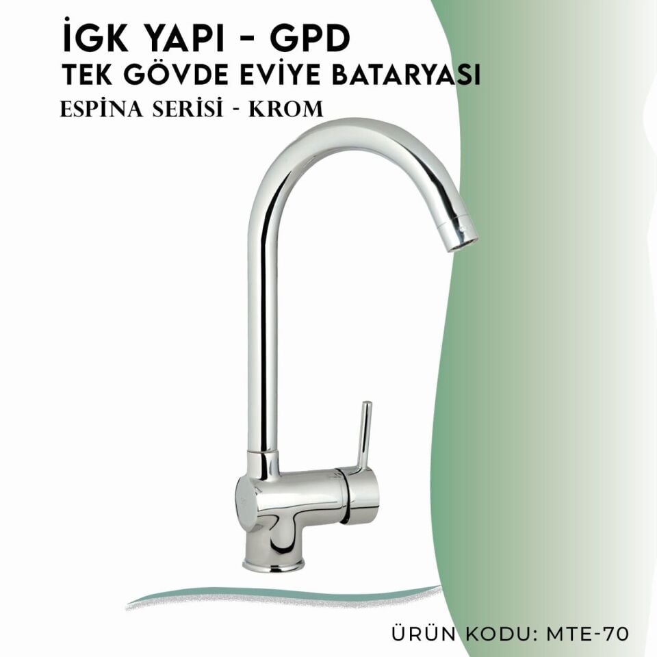İGK YAPI - GPD Espina Tek Gövde Eviye Bataryası  (MTE70)