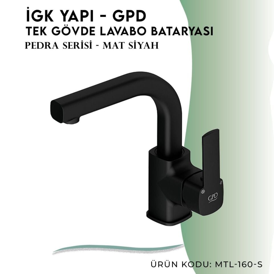 İGK YAPI - GPD S Pedra Tek Gövde Lavabo Bataryası  (MTL160-S)