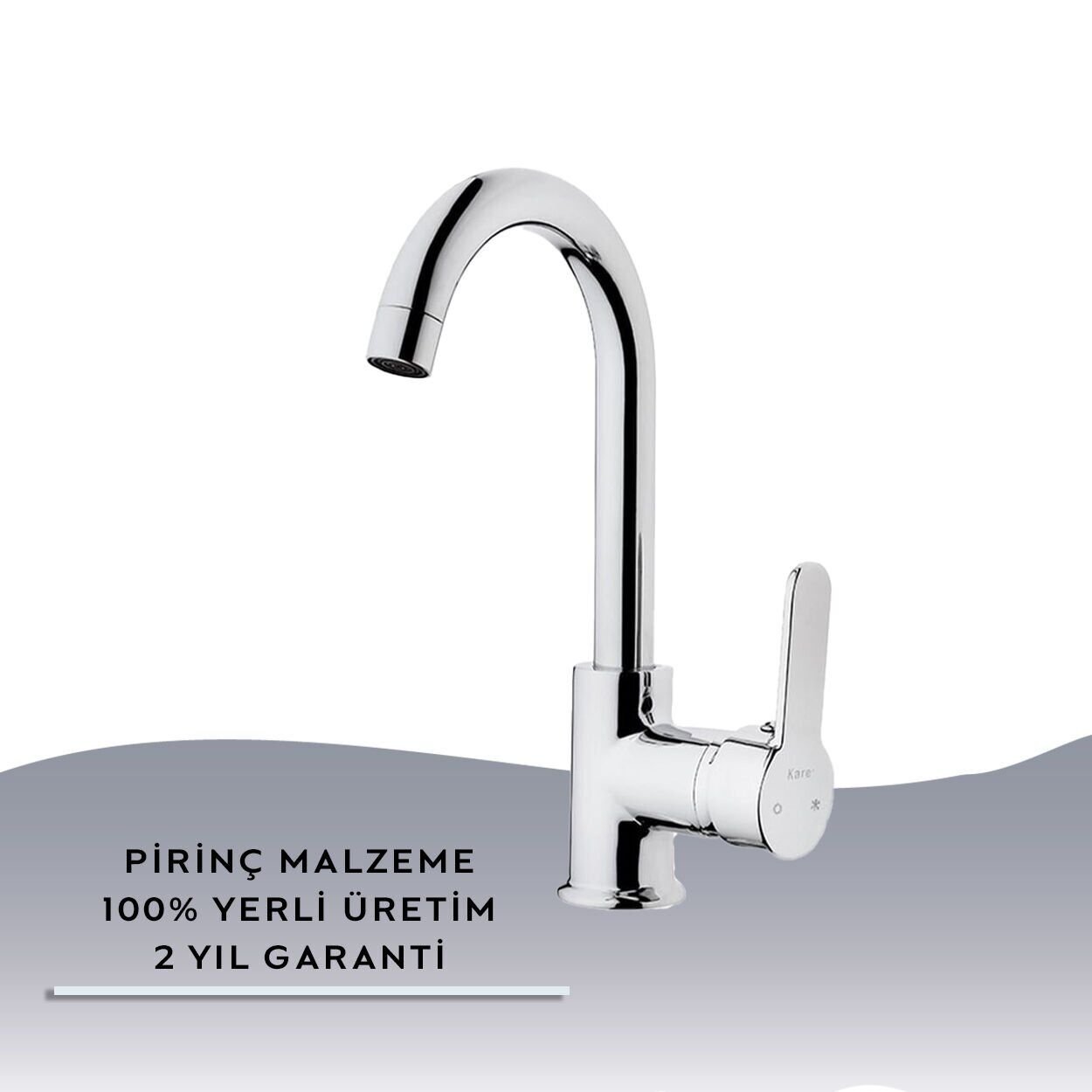 İGK YAPI – KARE KDL14002 Delta Kuğu Lavabo Bataryası