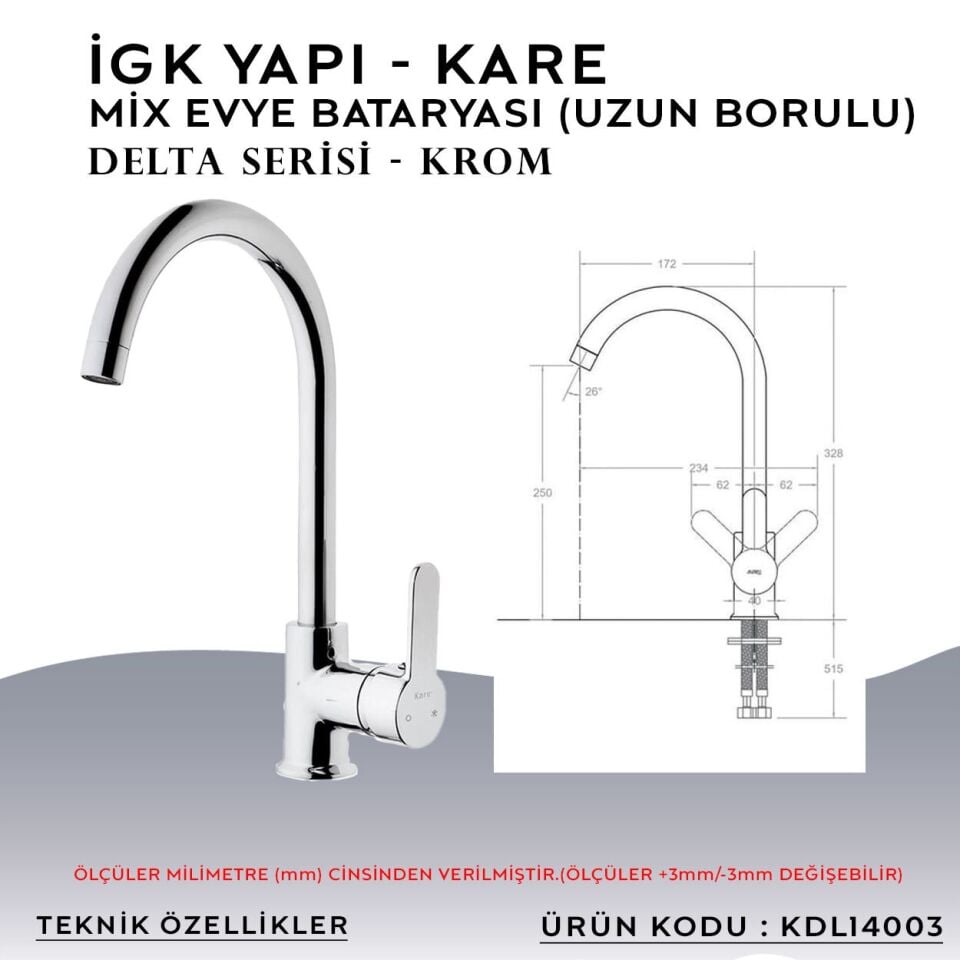 İGK YAPI – KARE KDL14003 Delta Eviye Bataryası