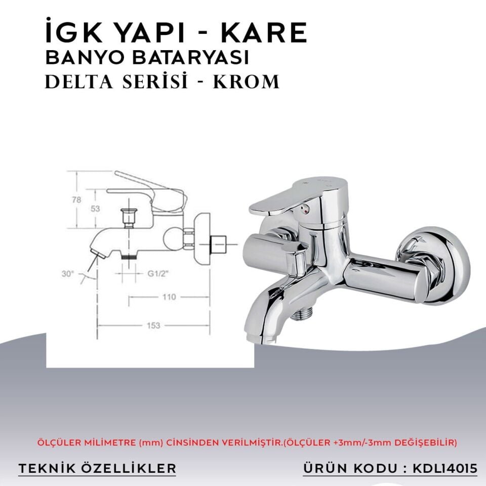 İGK YAPI – KARE KDL14015 Delta Banyo Bataryası