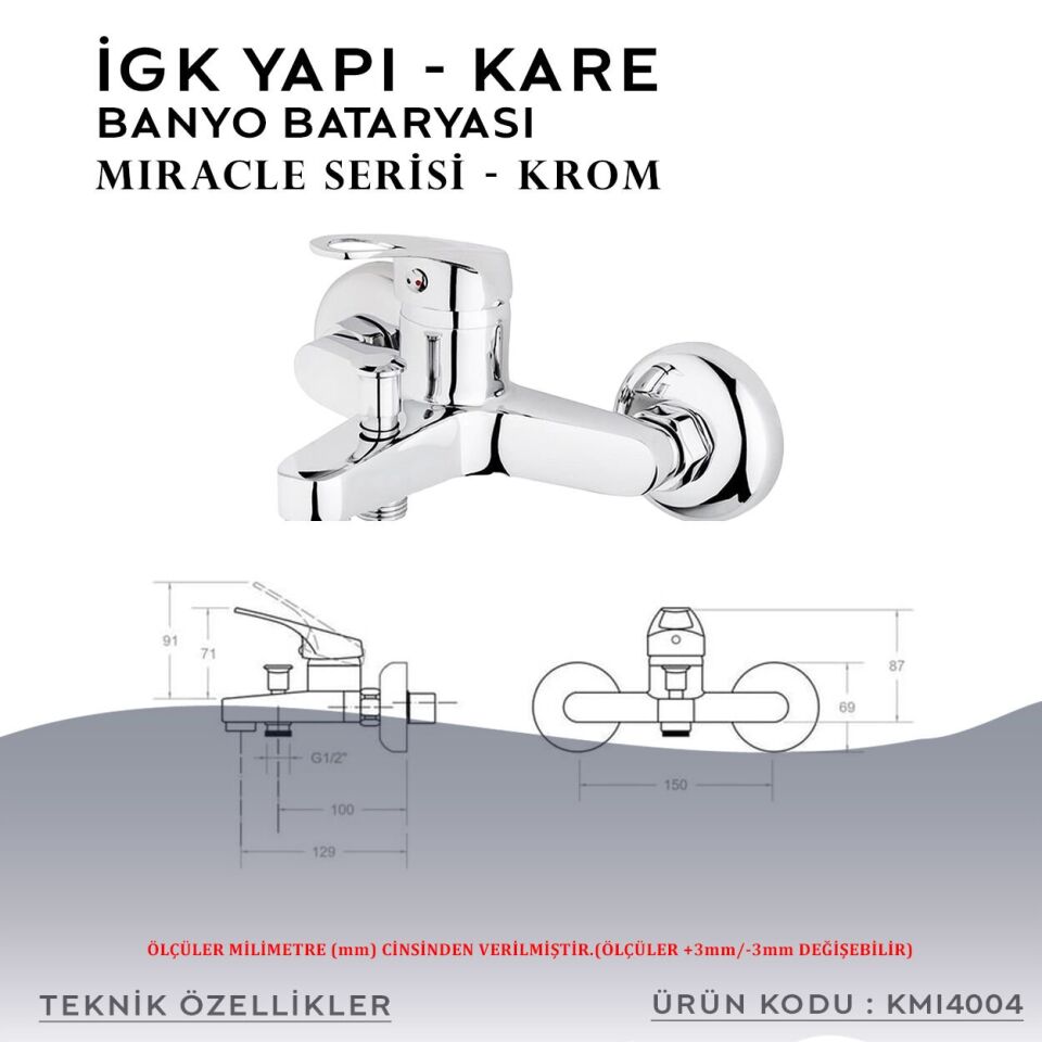 İGK YAPI – KARE KMI4004 Miracle Banyo Bataryası