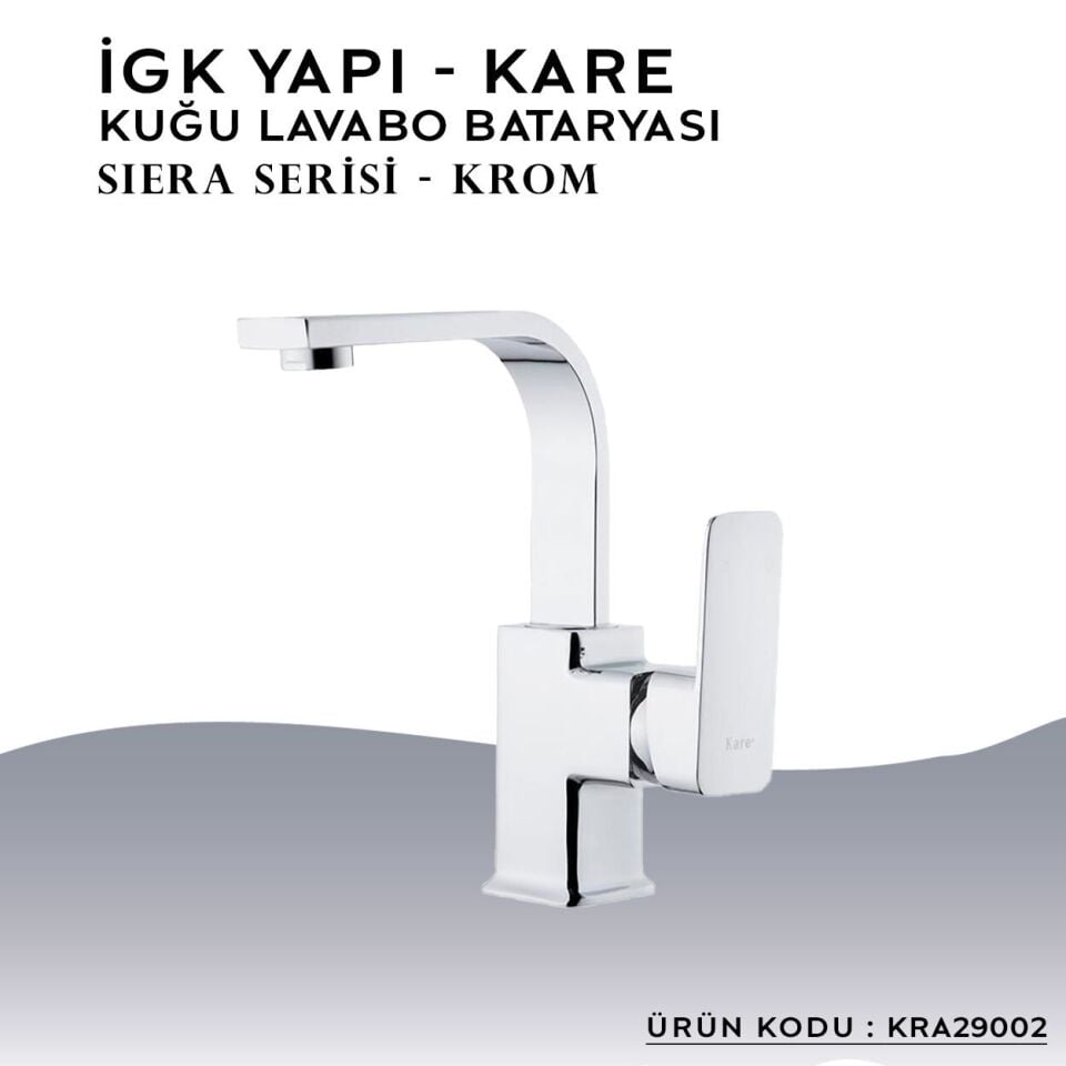 İGK YAPI – KARE KRA29002 Siera Kuğu Lavabo Bataryası