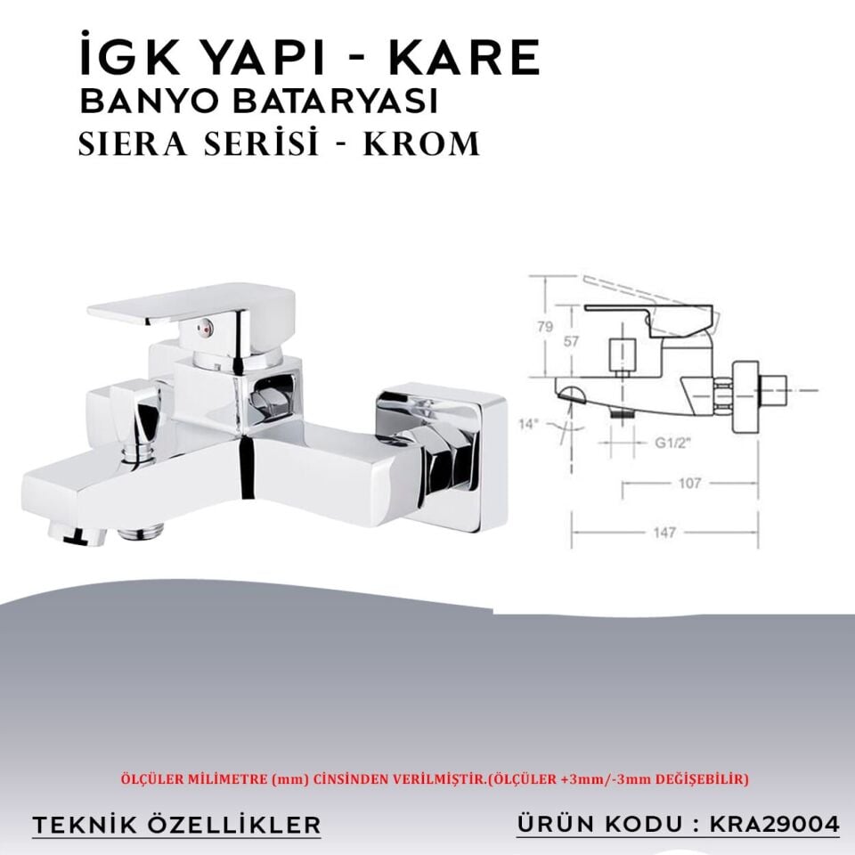 İGK YAPI – KARE KRA29004 Siera Banyo Bataryası