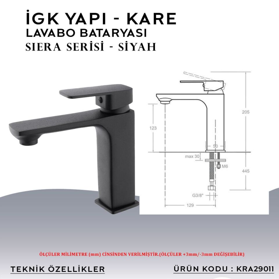 İGK YAPI – KARE KRA29011 Siera Lavabo Bataryası