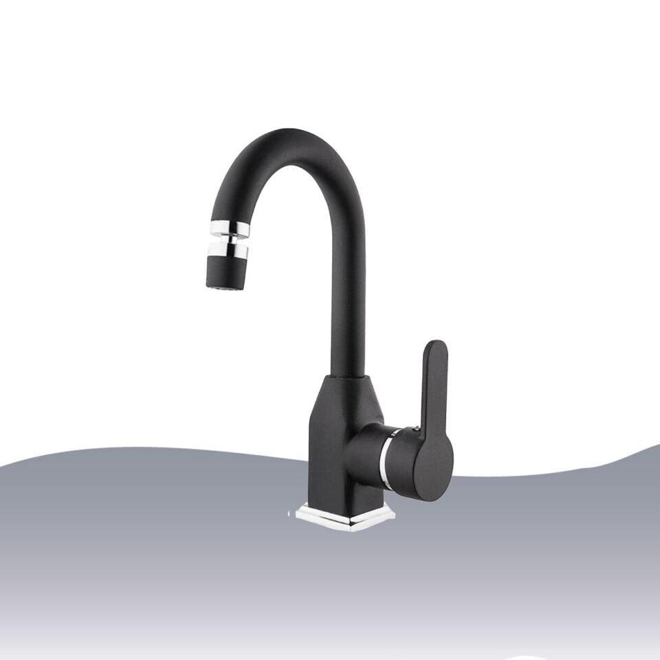 İGK YAPI – KARE KST30010-K Stil Kuğu Lavabo Bataryası